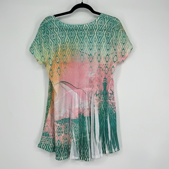 One World | Y2K Babydoll Short Sleeve Top Graphic Fairy Tee Aquarius Size Large - Picture 2 of 10